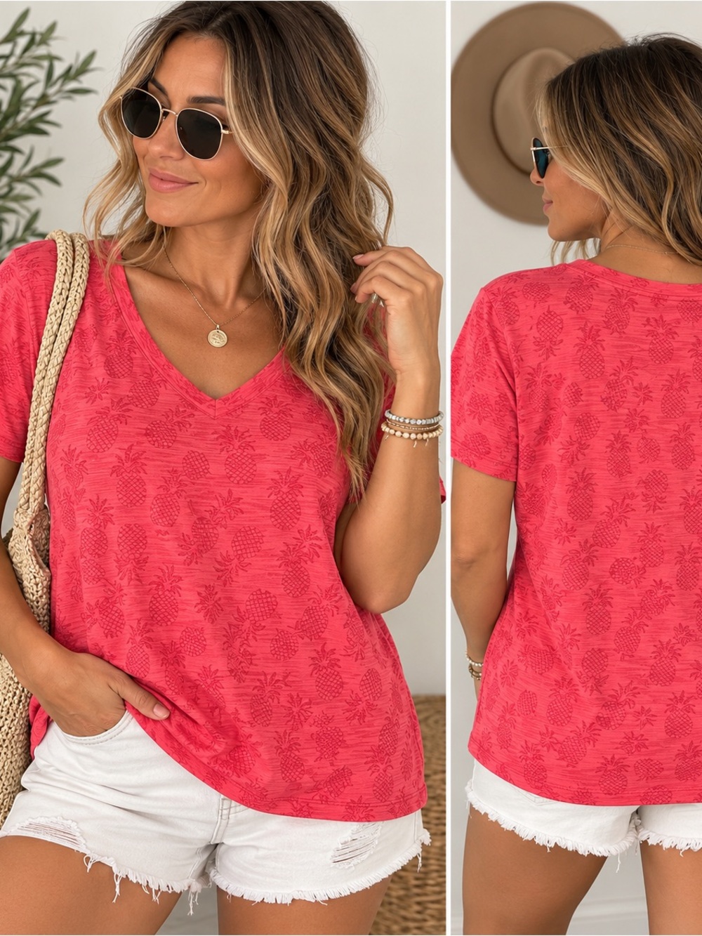 Tommy Bahama V-Neck Short Sleeve Top